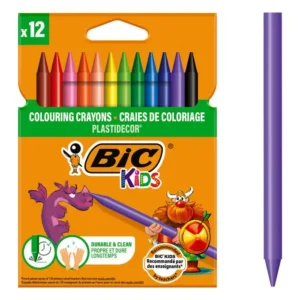BIC Kids Plastidecor Craies de Coloriage 12 couleur