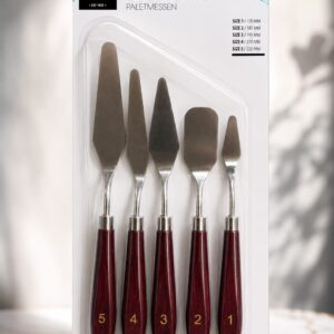 5 pièces en acier inoxydable mélangé Palette grattoir ensemble spatule couteaux pour artiste peinture à l’huile outils peinture couteau lame