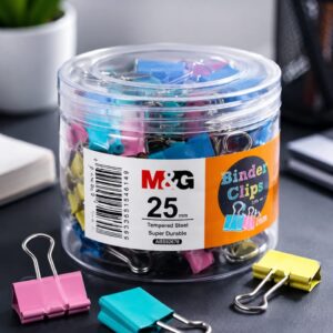 Clip Binder M&G - colored (25 mm), 48 pcs
