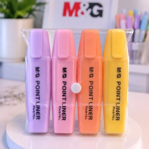 surligneurs M&G Point Liner Pastel  de 4 couleurs