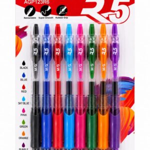 Stylo gel R5 0.7mm 8 couleurs M&G