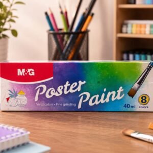 coffret de gouache M&G Poster Paint comprenant 8 couleurs vives en tubes de 40 ml