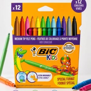 12 feutres de coloriage BIC Kids Kid Couleur avec une pointe moyenne