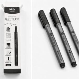 3 stylos-feutres de précision M&G Sketcher inclut des pointes de 0,1 mm, 0,3 mm et 0,5 mm.